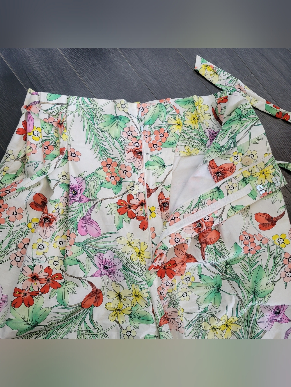 🎈ZARA Woman Wide-leg Floral High Waist Pants XL Spring Boho-chic - Picture 9 of 13